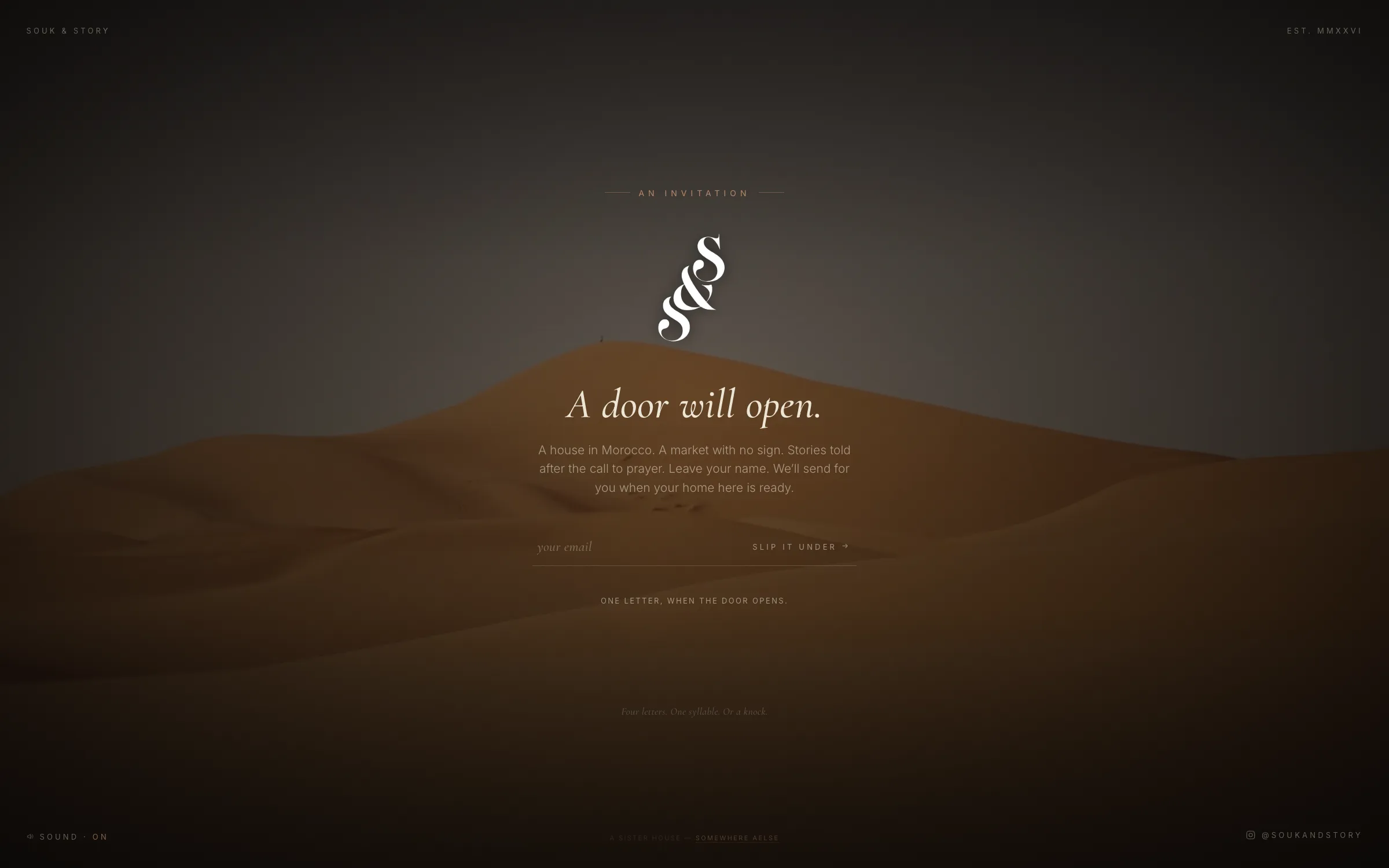 Souk & Story — a door will open